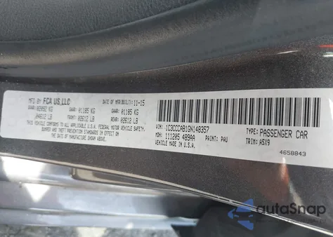 2016 Chrysler 200 Limited from USA, damaged, VIN 1C3CCCAB1GN148357